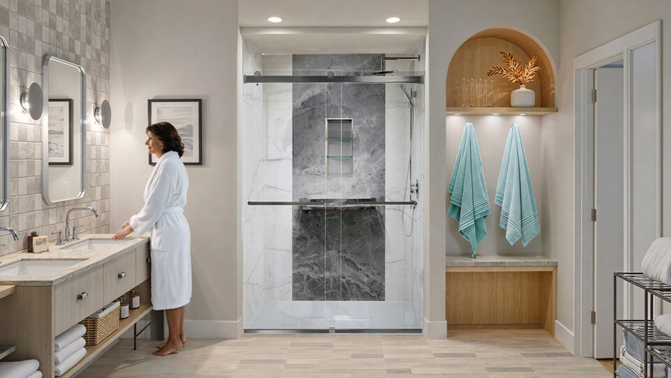Recently completed bathroom remodel