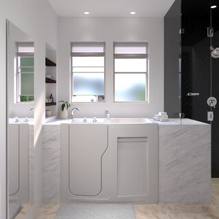 Shower and Tub Unit Style option for Accessible Bath and Shower