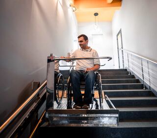 Safety sensors and side guards option for Incline Platform Lifts