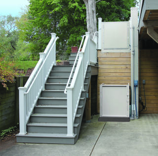 Havenside Vertical Platform Lift Installation and Repair project example 3 in an exterior and curb