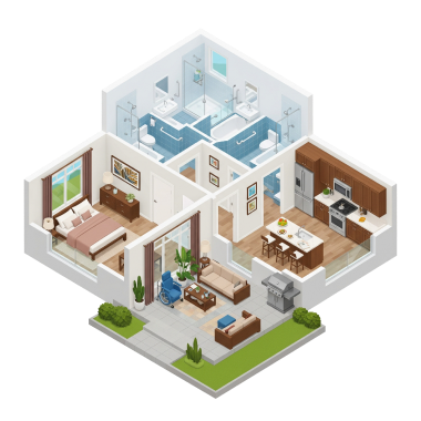 Home blueprint illustration